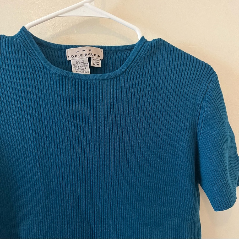 Eddie Bauer vintage cotton knit dark blue tee